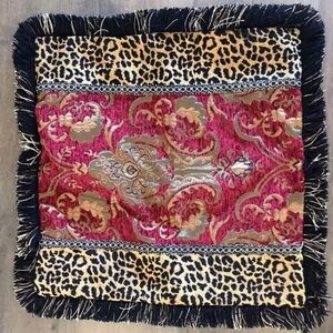 Custom Leopard Print and Red Tapestry Pillow Cover